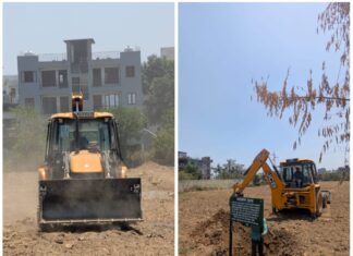 MDDA Action: अजबपुर कला में आठ बीघा अवैध प्लॉटिंग पर चला MDDA का बुलडोजर