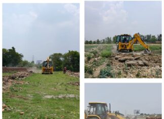 अवैध प्लाटिंग पर MDDA का कड़ा प्रहार: 50 बीघा में काटी जा रही अवैध कॉलोनी पर चला MDDA का बुलडोजर
